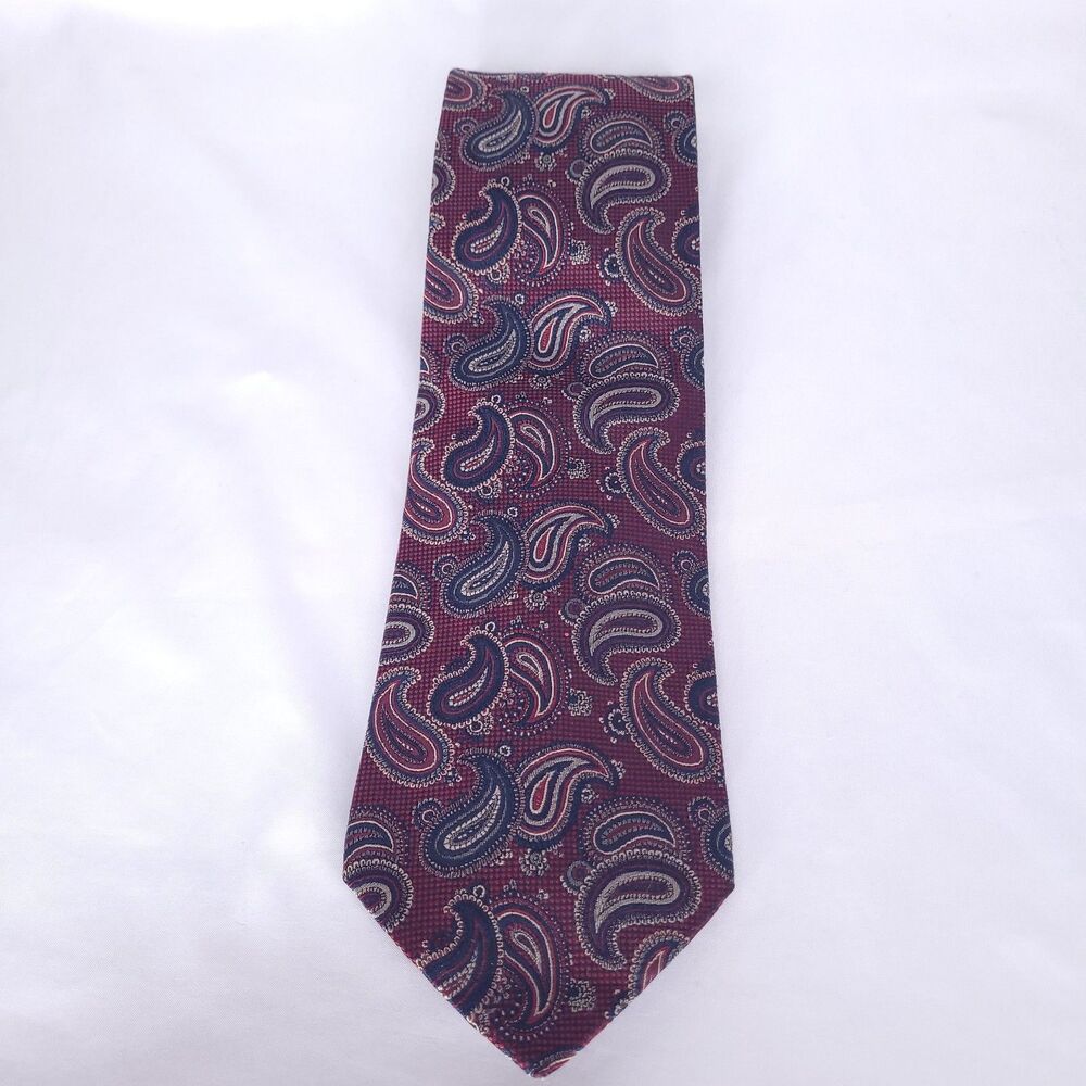 Zanetti Silk Tie Red Paisely AOP Italian Silk Collection